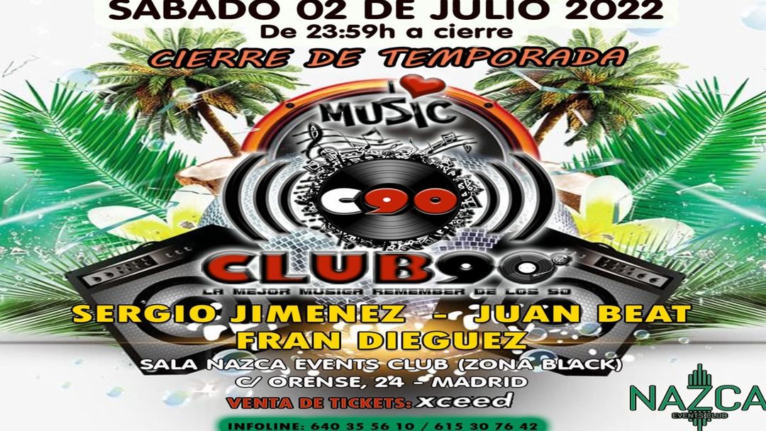 Cartel del evento CLUB 90 SABADO 2 JULIO (ZONA BLACK)