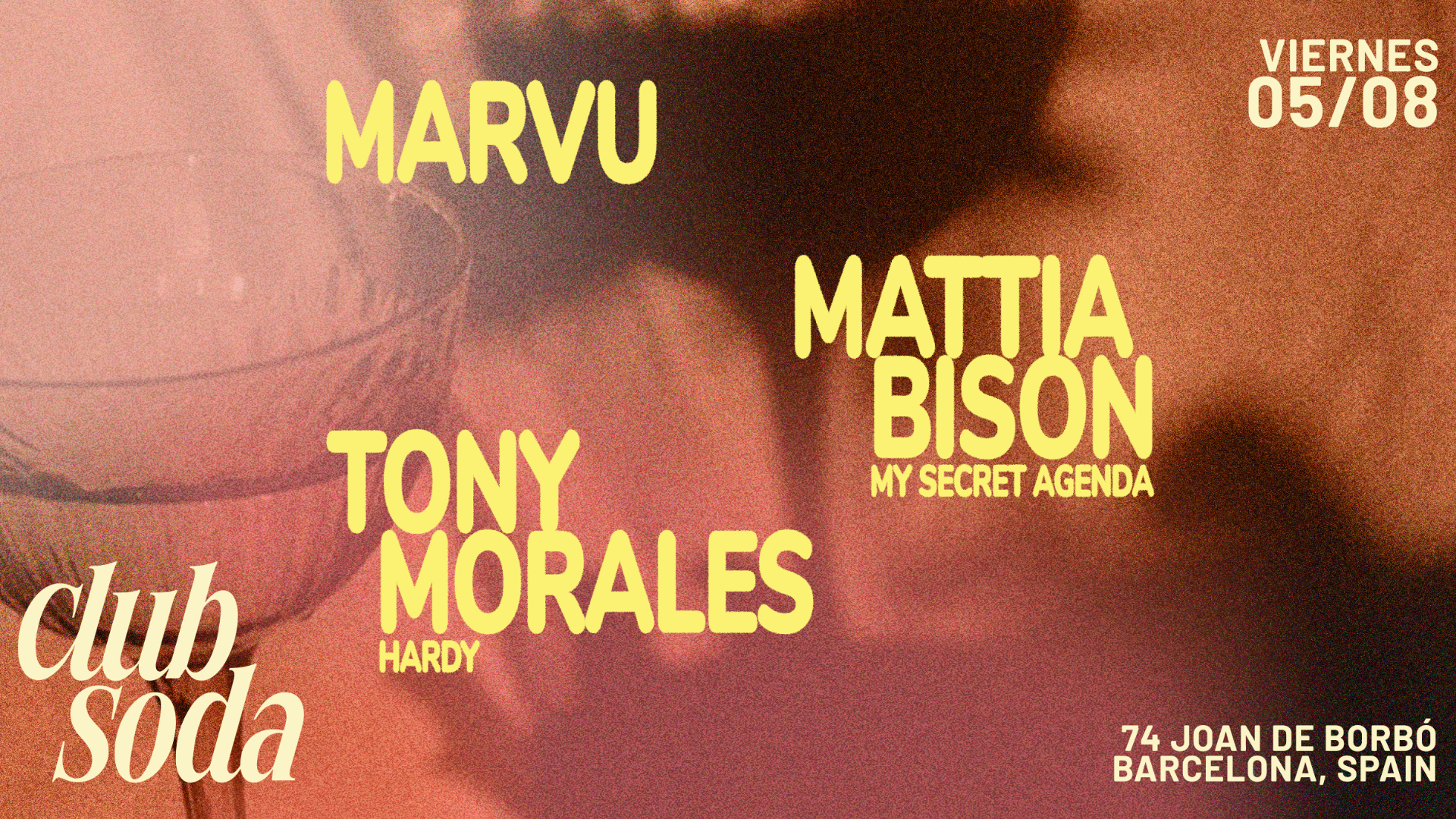 Club Soda presents:  Marvu, Mattia Bison & Tony Morales image