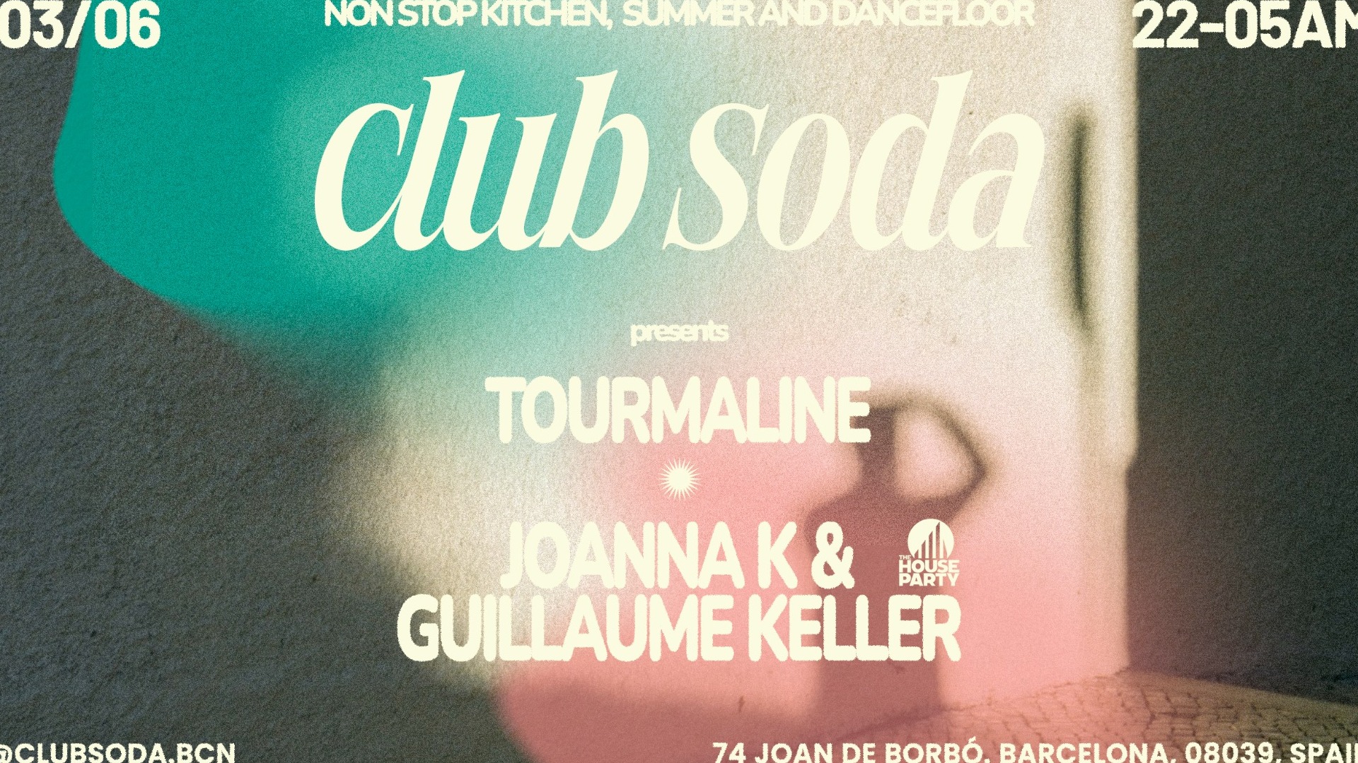 Club Soda presents Tourmaline & The House Party: Joanna K & Guillaume Keller image