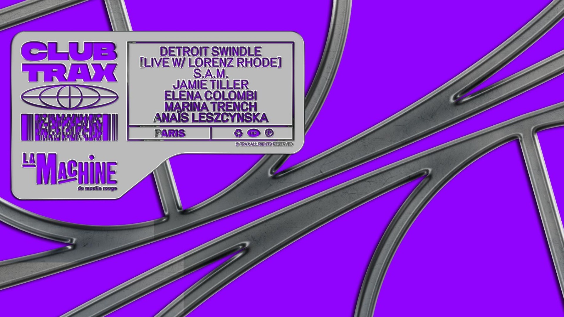 Club Trax : Detroit Swindle (live), S.A.M, Jamie Tiller & guests image