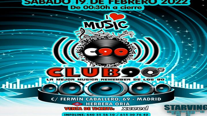 Cover for event: Club90 - Sabado 19 de Febrero 2022 - Sala Starving