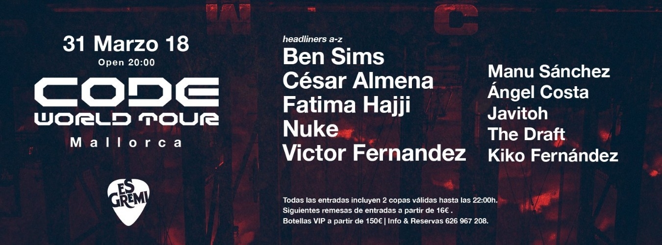 CODE World Tour - Ben Sims, César Almena, Fatima Hajji, Nuke & Victor Fernandez image