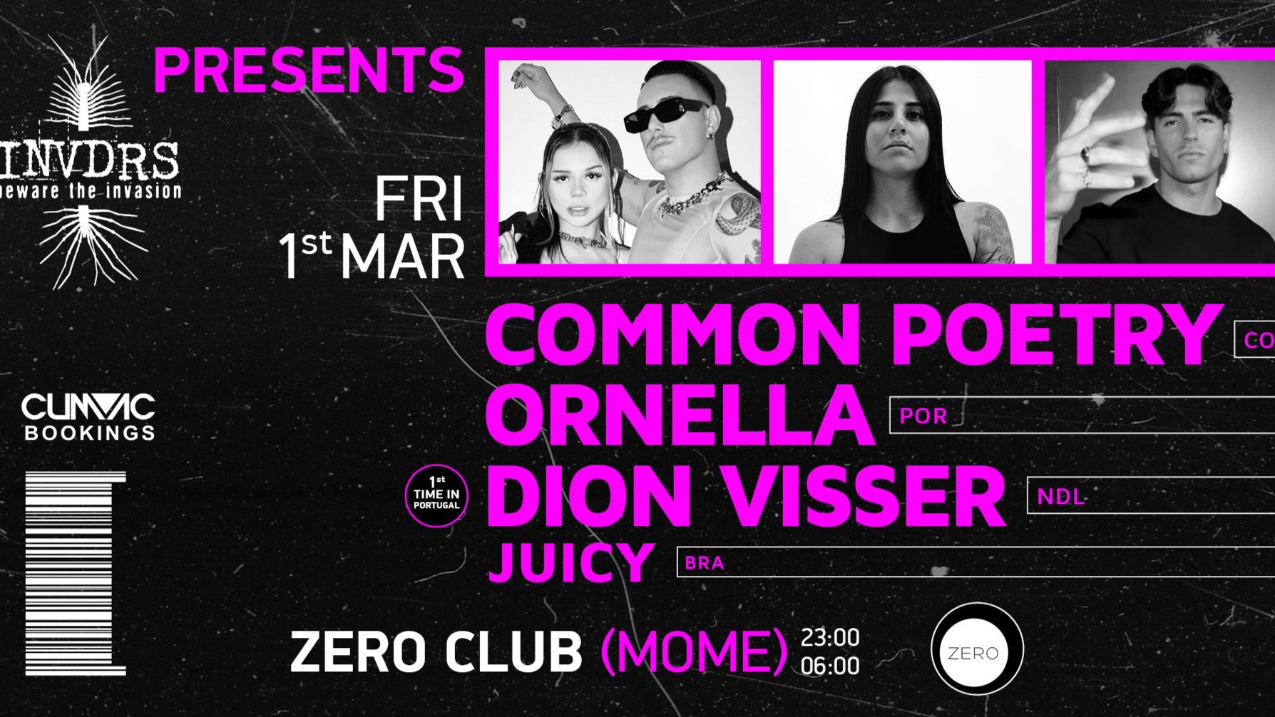 COMMON POETRY, ORNELLA & DION VISSER @ ZERO CLUB