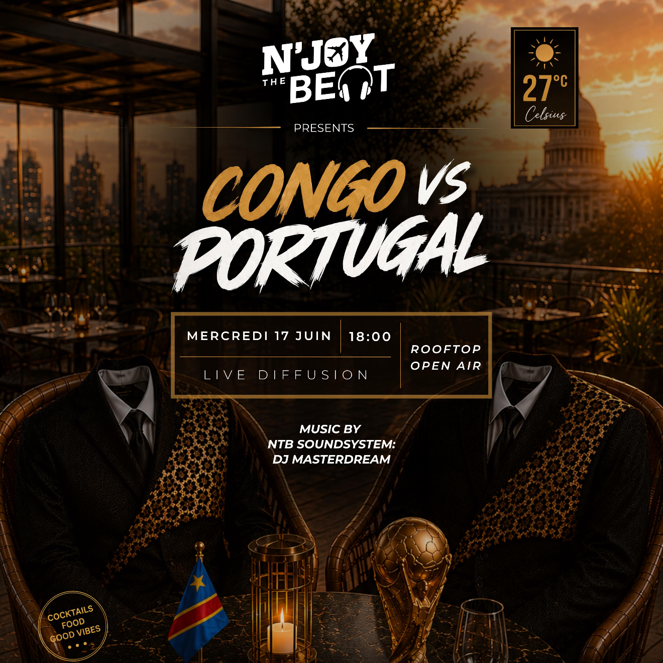 CONGO 🇨🇩 VS PORTUGAL 🇵🇹 17/06 : LIVE DIFFUSION BY N’JOY THE BEAT image