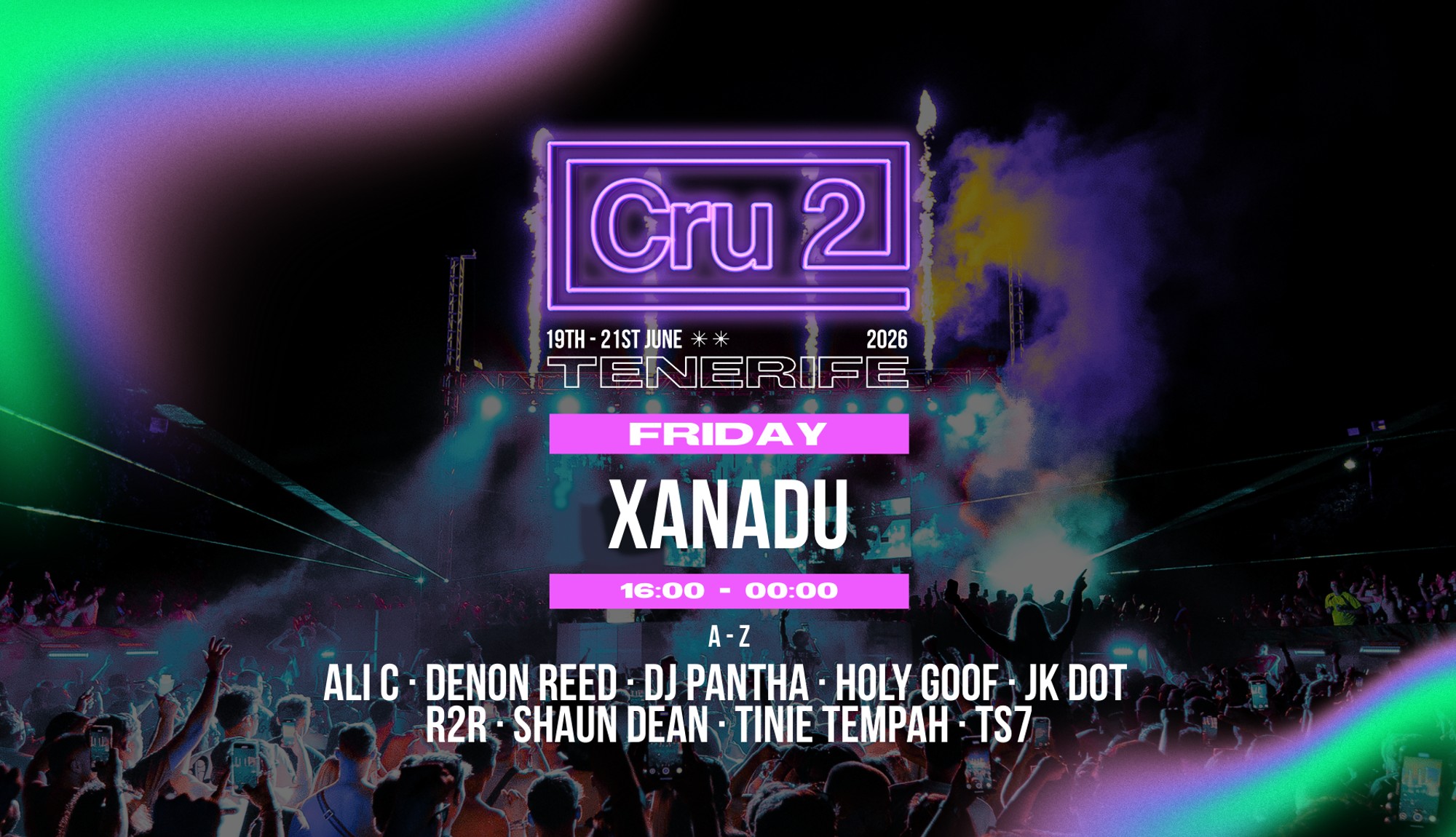 Cru2 Rave Cru2 Tenerife Friday: Opening Party - Tinie Tempah, Holy Goof + More ...