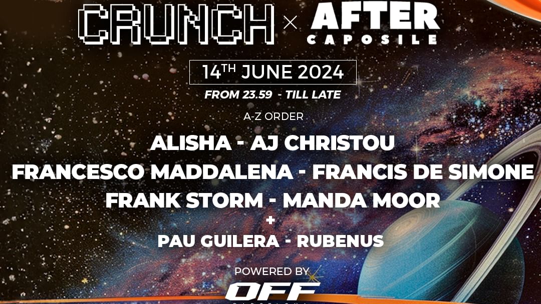 Cartel del evento Crunch x After Caposile