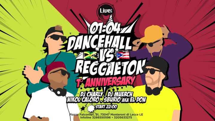 Cover for event: Dancehall vs Reggaeton 1 ANNIVERSARY