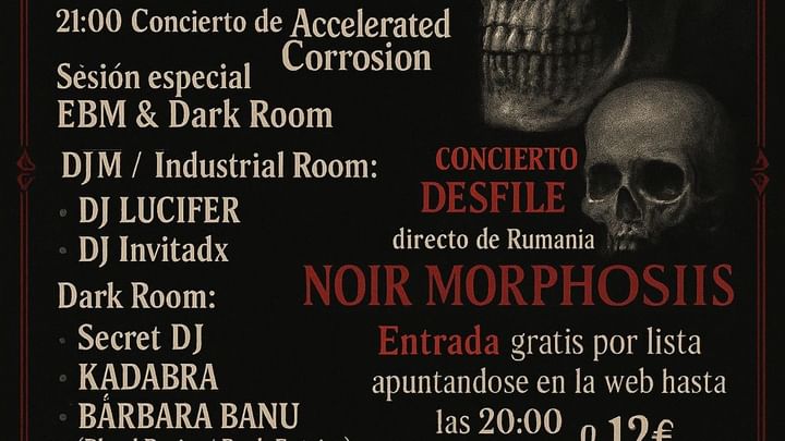Cover for event: DARK ENTRIES - CONCIERTO ACCELERATED CORROSION SPECIAL EBM & DARK 