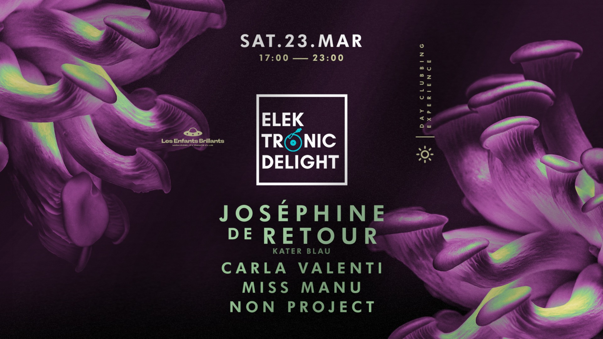 (DAY EVENT) Elektronic Delight invites Joséphine de Retour (Kater Blau) & Carla Valenti image