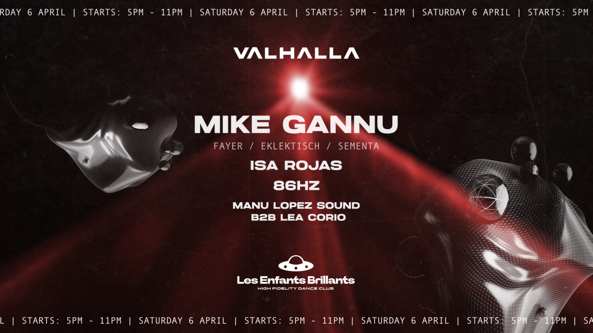 (DAY EVENT) Valhalla pres. Mike Gannu (Eklektisch) Isa Rojas, 86HZ, Manu Lopez Sound b2b Lea Corio image
