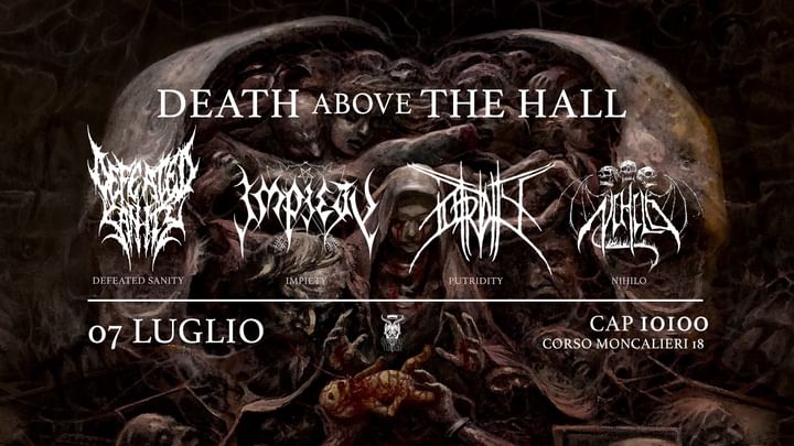 Cover for event: DEATH ABOVE THE HALL W/ Defeated Sanity + Impiety