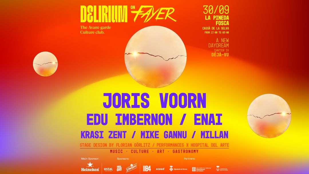 Cartell de l'esdeveniment Delirium at la Pineda Fosca presents Joris Voorn
