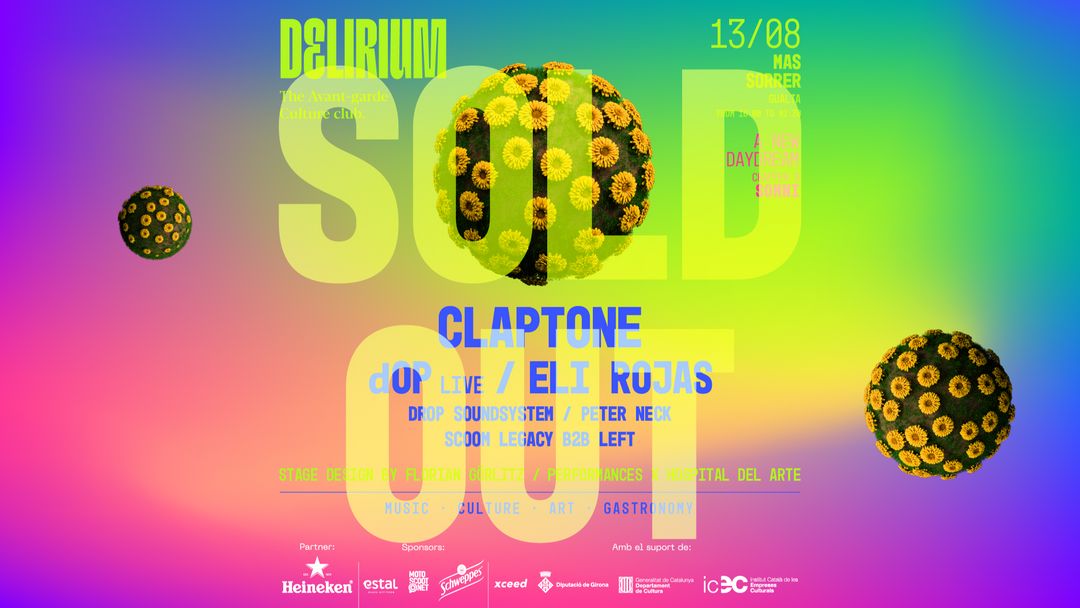 Delirium at Mas Sorrer presents Claptone & dOP live-Eventplakat