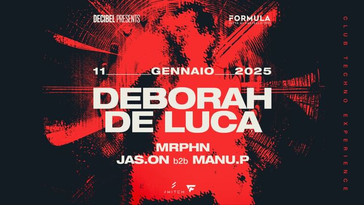 Cover for event: DEBORAH DE LUCA at FORMULA | Sabato 11 Gennaio