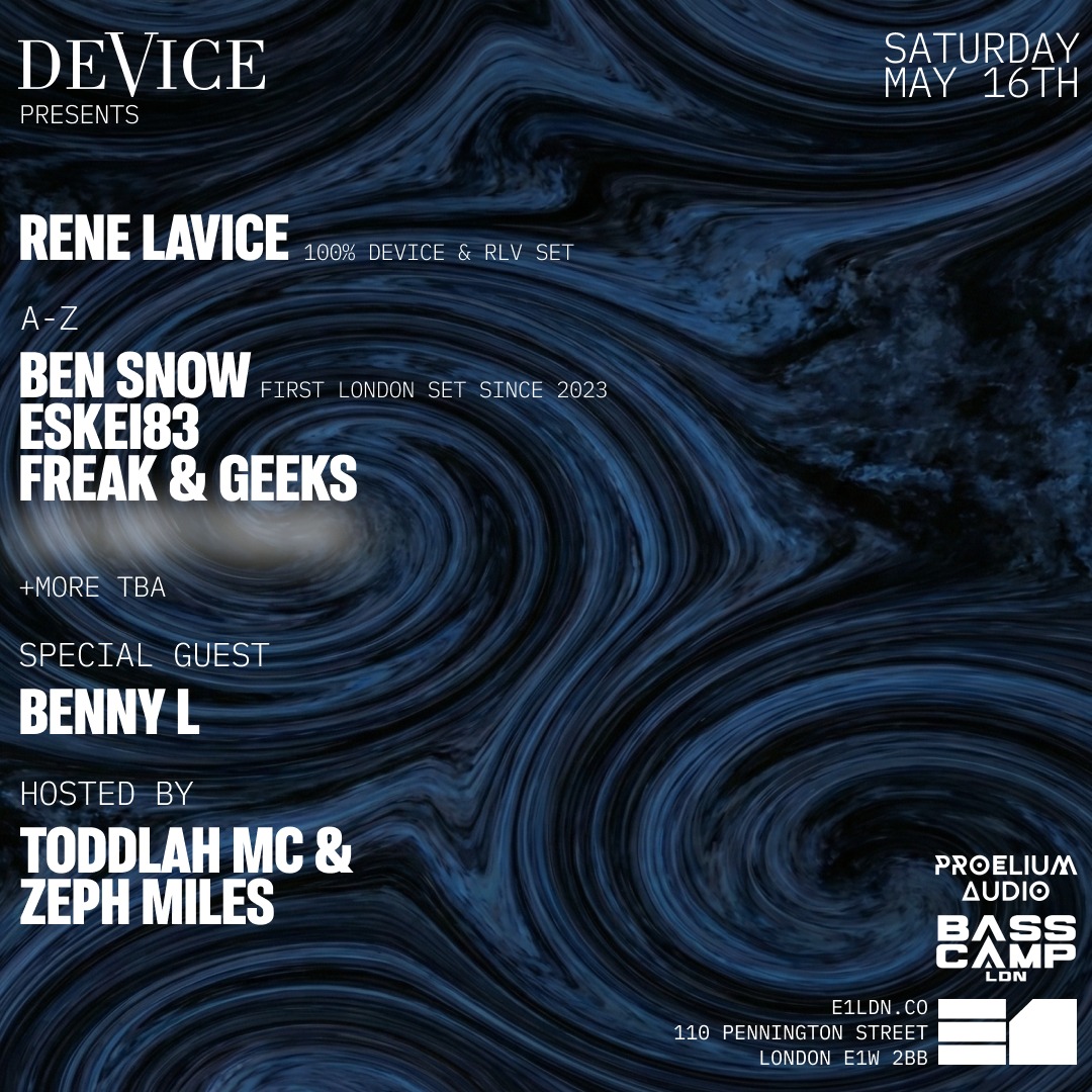 DeVice presents Benny L, Rene LaVice, Ben Snow, ESKEI83 & Freak & Geeks image