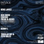 DeVice presents Benny L, Rene LaVice, Ben Snow, ESKEI83 & Freak & Geeks image
