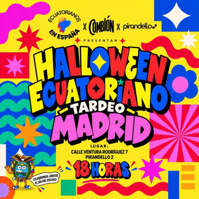 Cartel de Halloween Ecuatoriano en Madrid! en Pirandello I II III