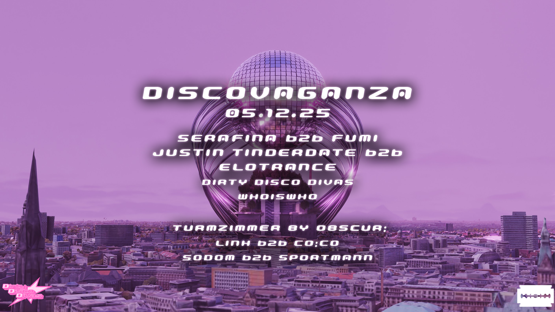 Dirty Disco Divas pres. Discovaganza with Serafina I fumi I Justin Tinderdate I Elotrance I & more image