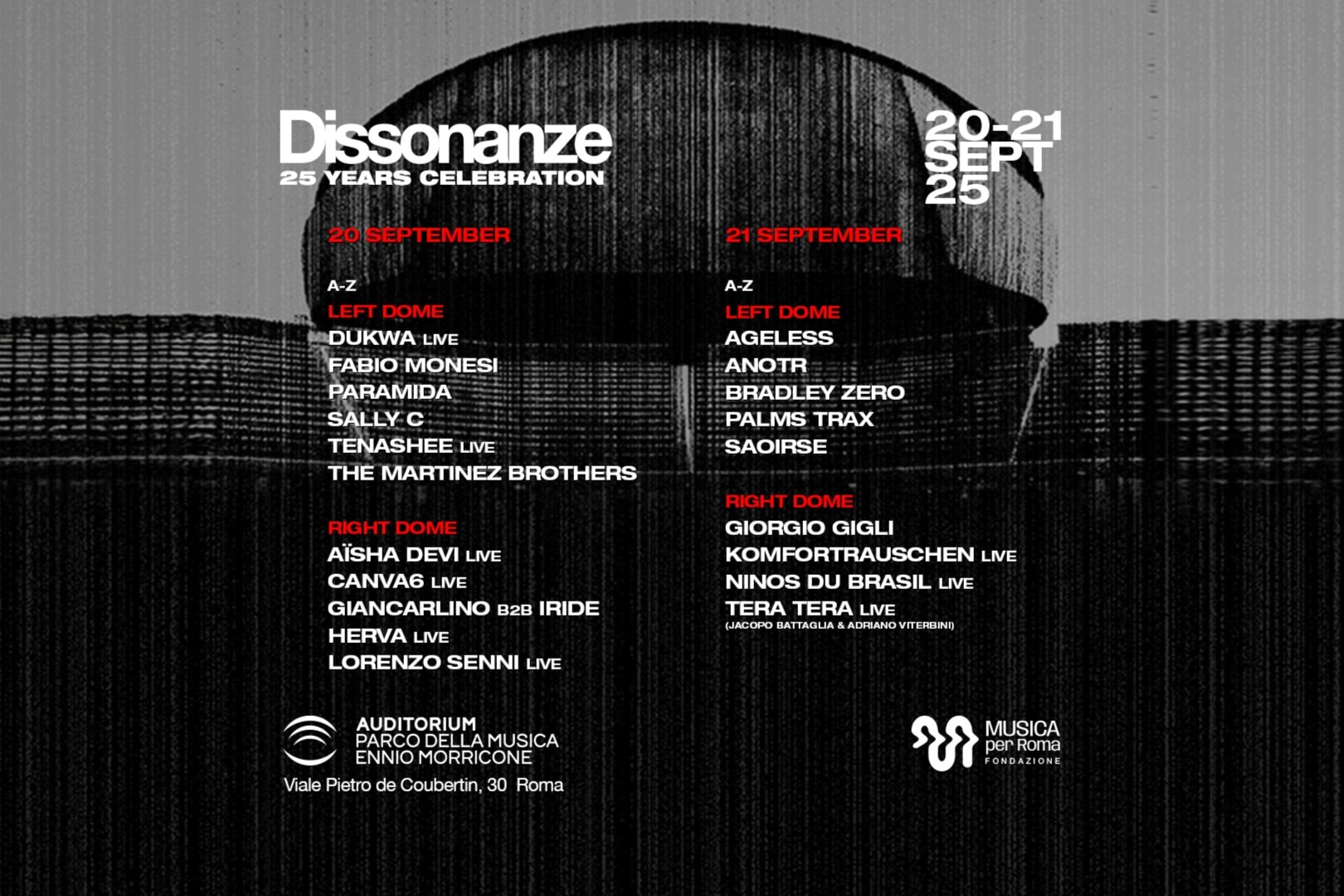 DISSONANZE 20/09 at AUDITORIUM-ROME // MARTINEZ BROTHERS, ANOTR, PALMS TRAX and many more.... image