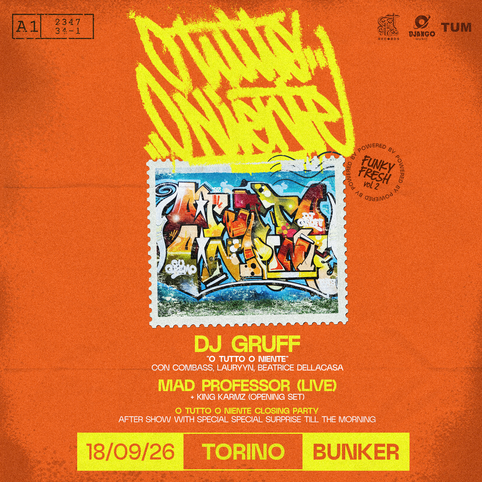DJ Gruff  O Tutto o Niente tour closing party  with Mad Professor image