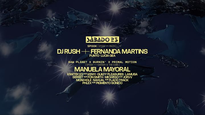 Cover for event: DJ Rush + Fernanda Martins & RAW PLANET x BURNIN' x PRIMAL MOTION: MANUELA MAYORAL  + KIWITEK23