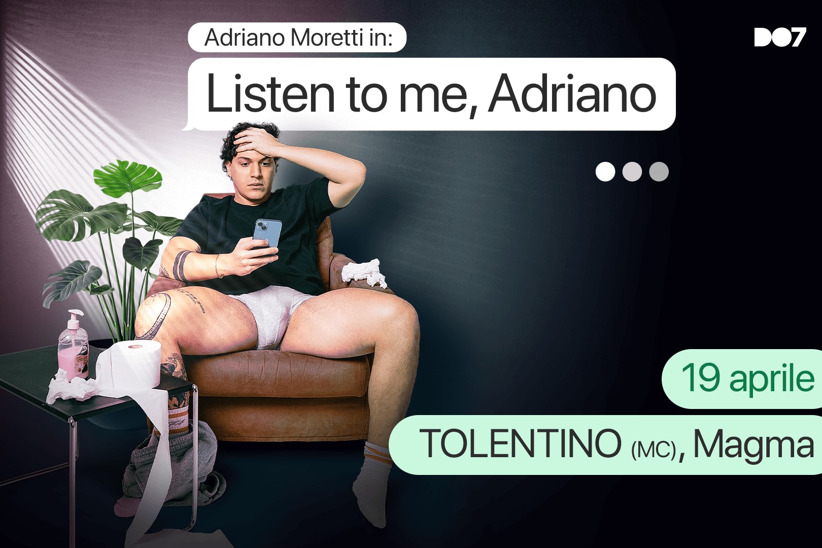 DOMENICA 19 APRILE - ADRIANO MORETTI con LISTEN TO ME, ADRIANO - SPETTACOLO COMICO at MAGMA image