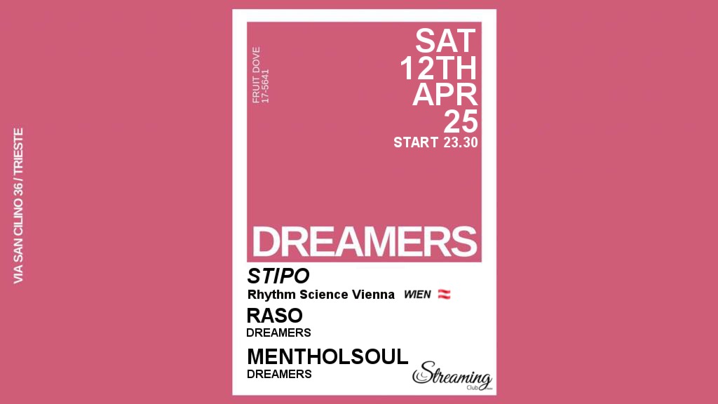 DREAMERS invites STIPO (Rhythm Science Vienna) - RASO - MENTHOLSOUL image