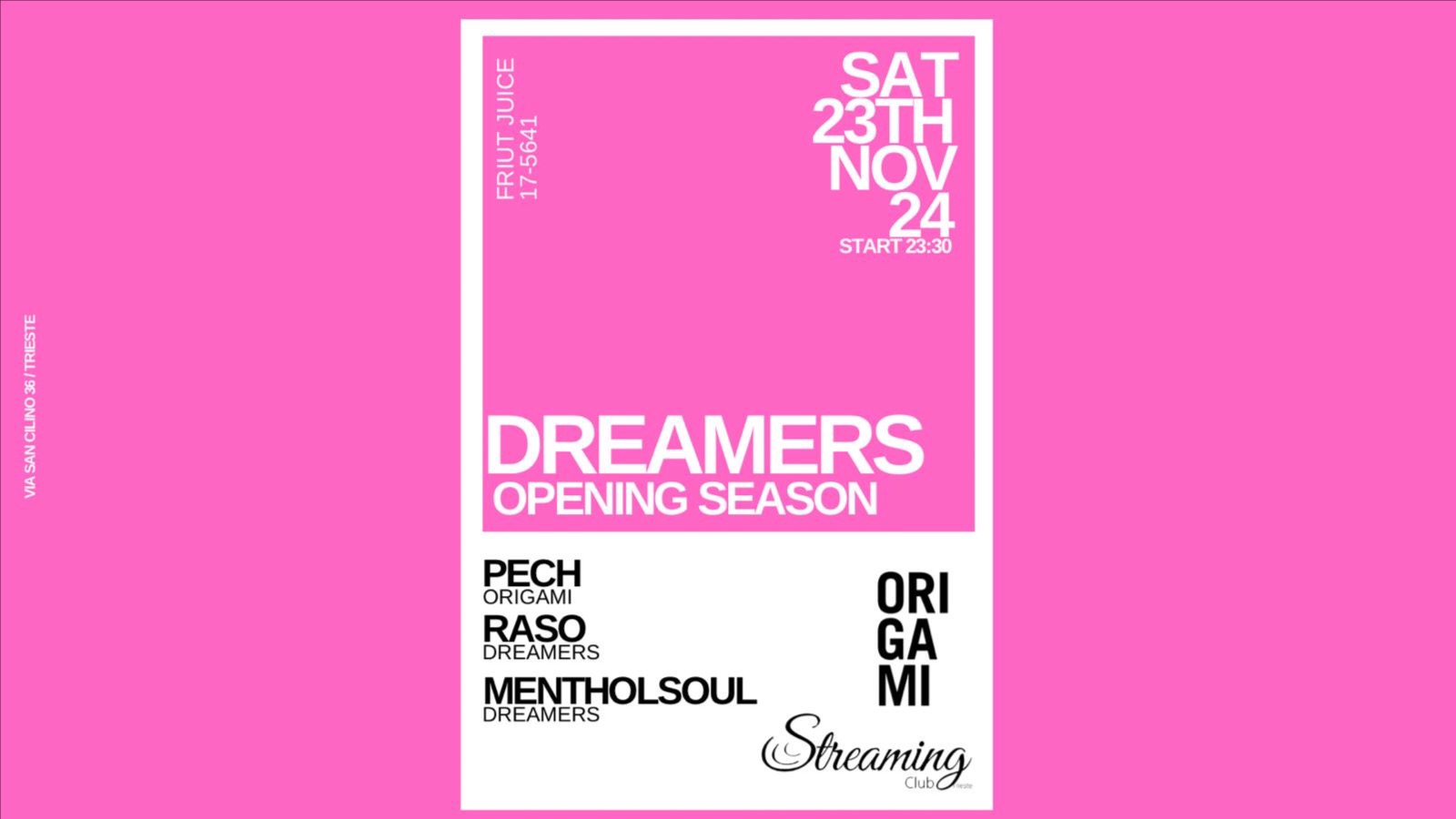 DREAMERS OPENING SEASON w/PECH (Origami) - RASO - MENTHOLSOUL