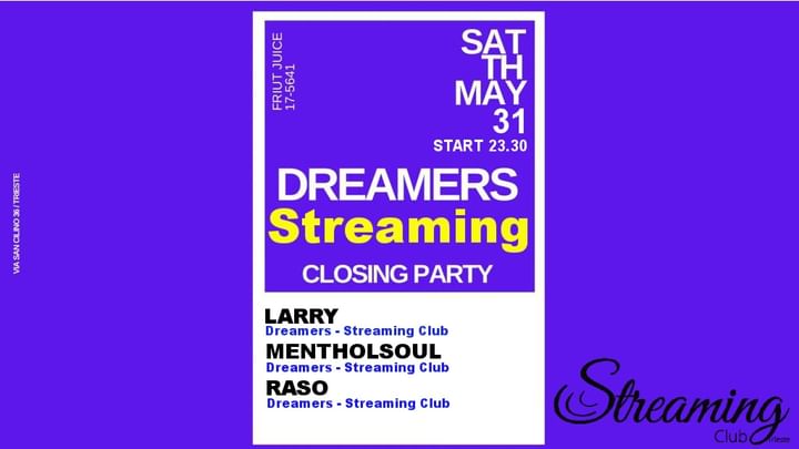 Cover for event: DREAMERS SEASON CLOSING PARTY Whit Streaming Family