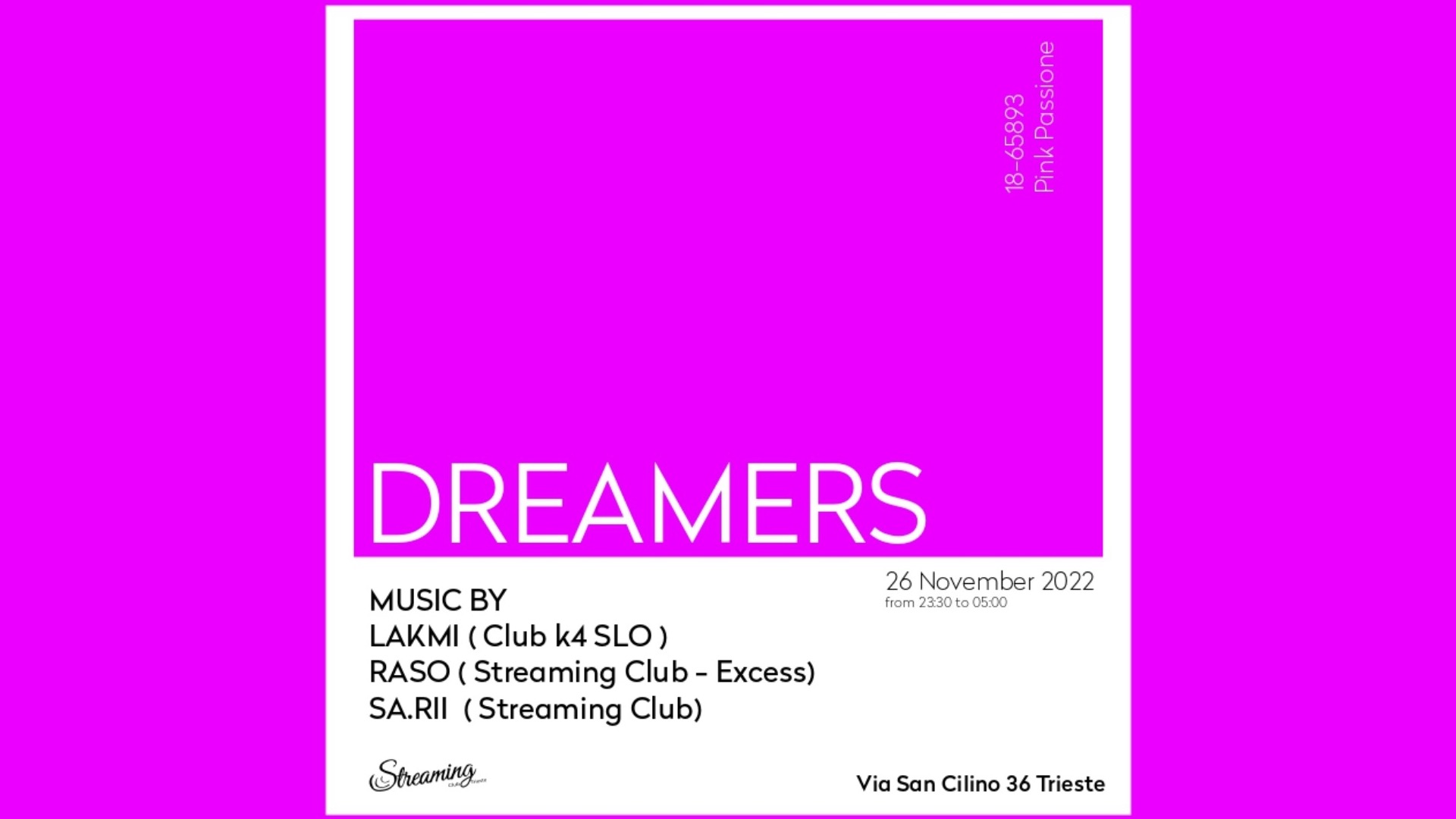 DREAMERS W/LAKMI (SOLVD MUSIC - K4 CLUB) - RASO - SA.RI image