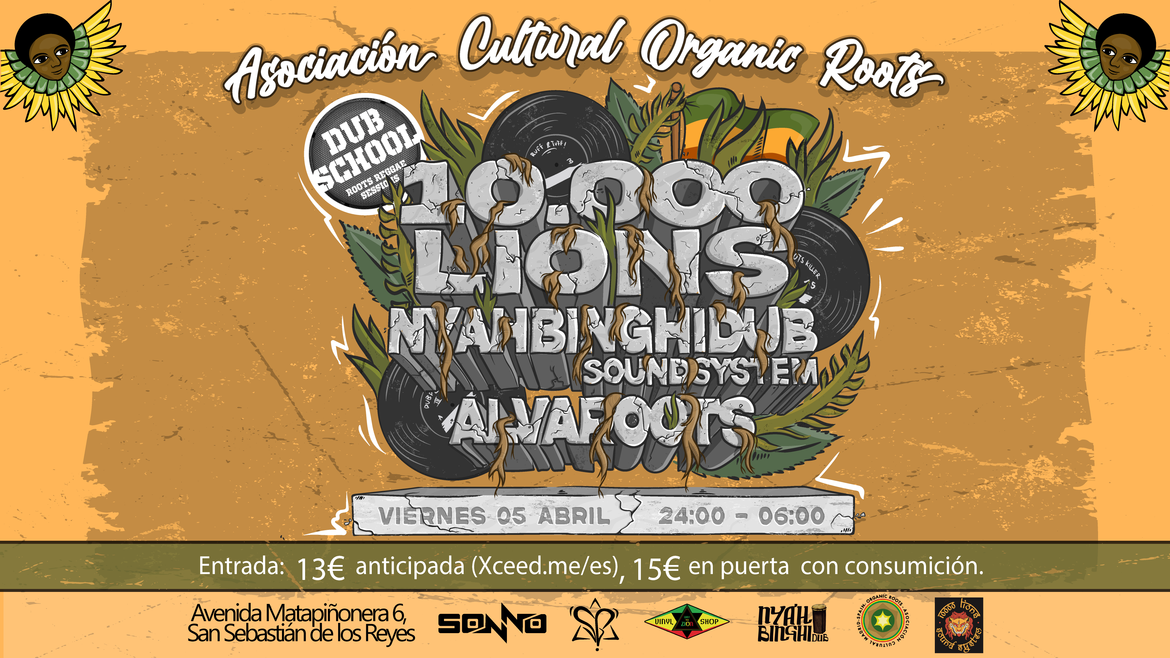 Dub School Madrid - 10000Lions, Nyahbinghidub & Alvaroots image