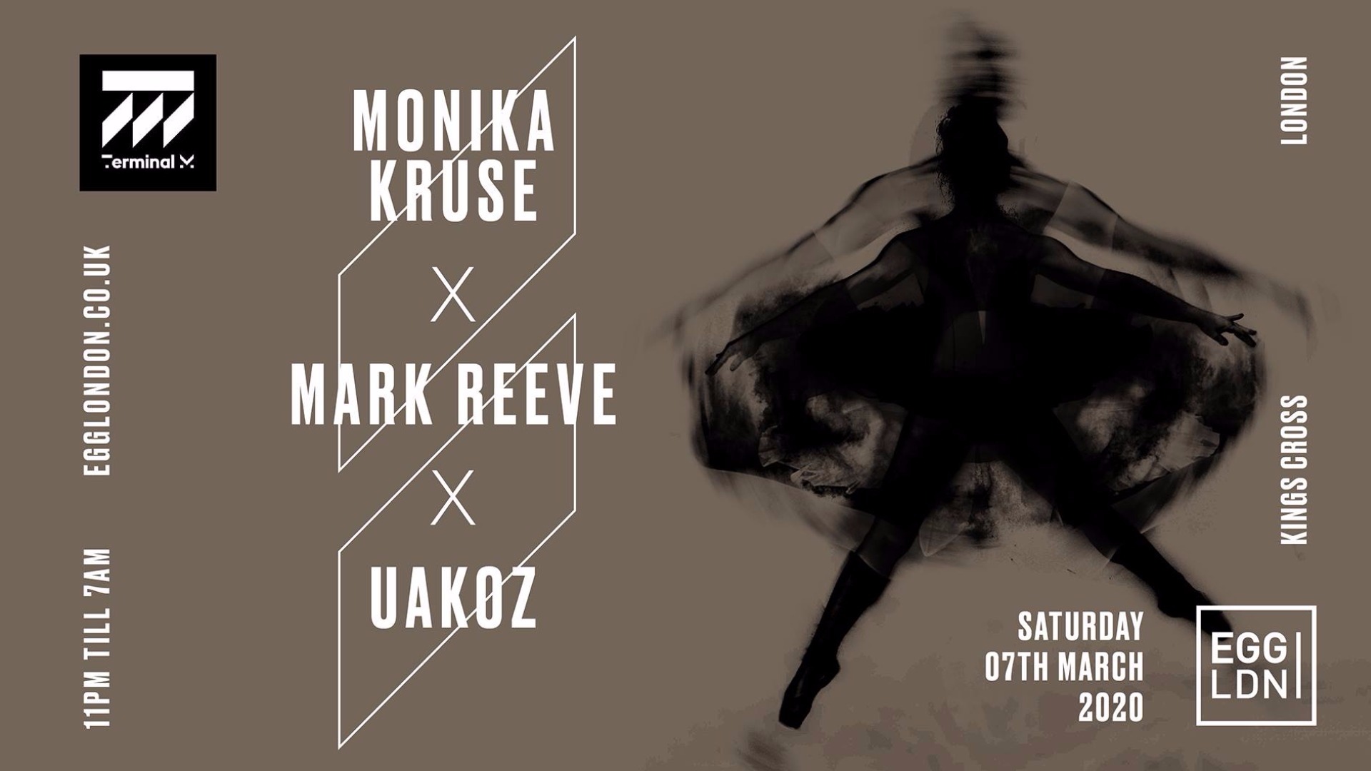 EGG LDN PRES: 20 YEARS OF TERMINAL M - MONIKA KRUSE, UAKOZ, MARK REEVE image