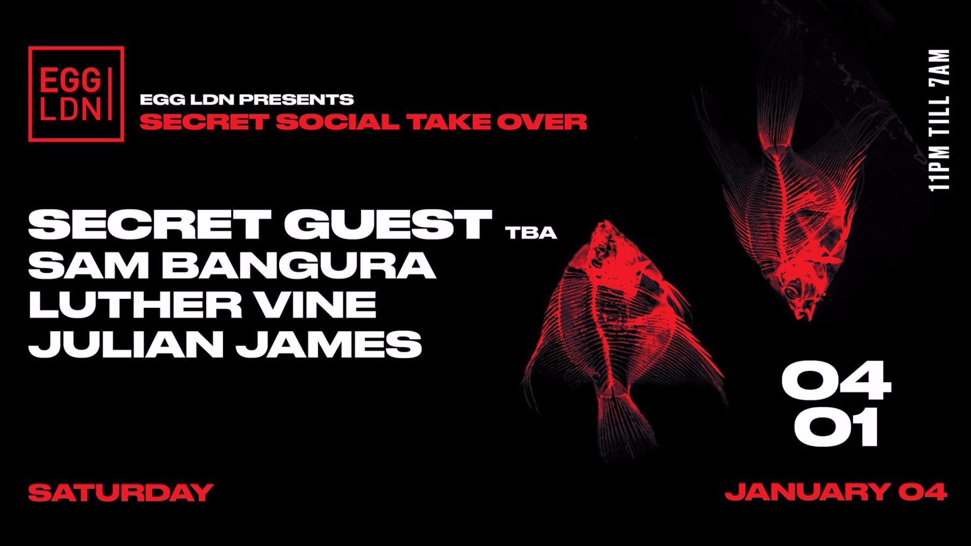 EGG LDN PRES: SECRET SOCIAL TAKE OVER - - FIRST 500 TICKETS (FREE) image