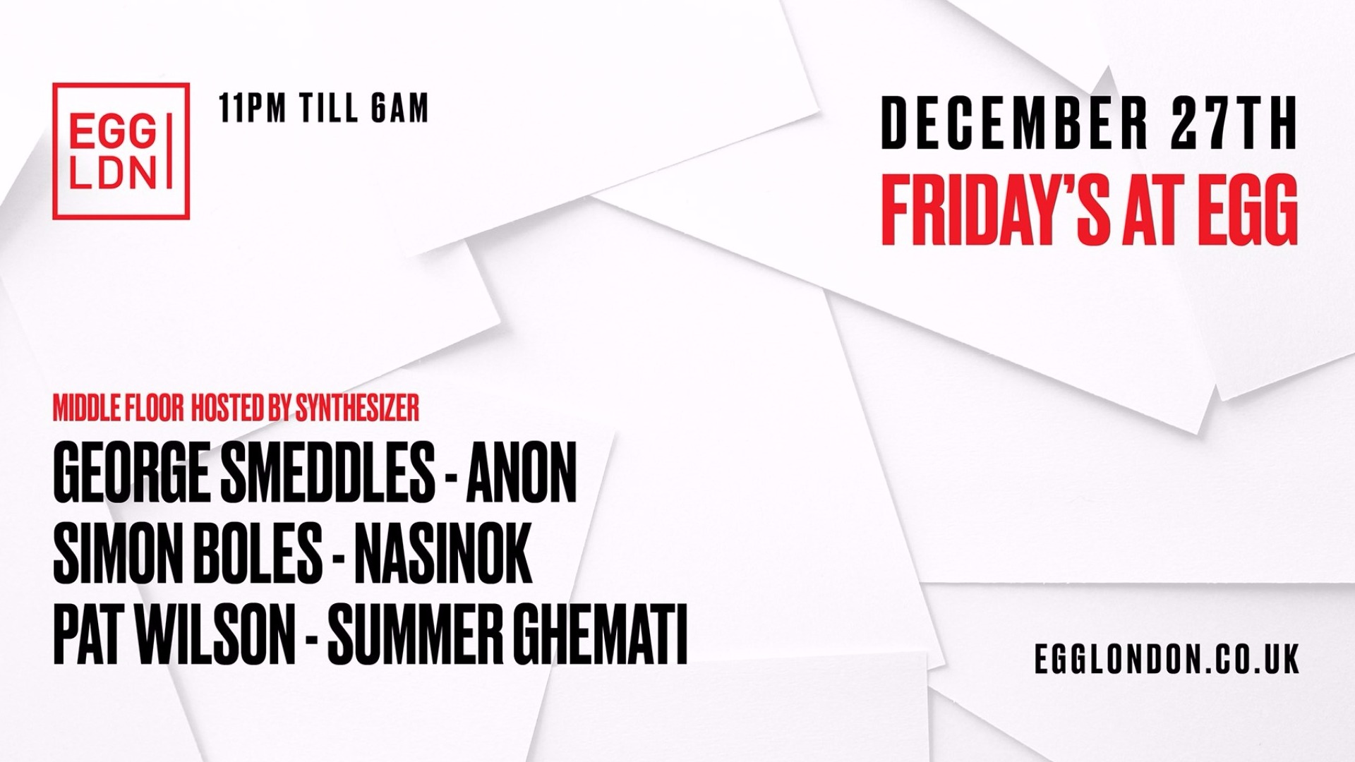 EGG X SOULSESSIONS: GEORGE SMEDDLES + GUESTS image