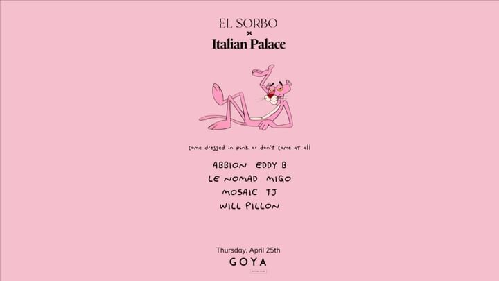Cover for event: El Sorbo x Italian Palace 