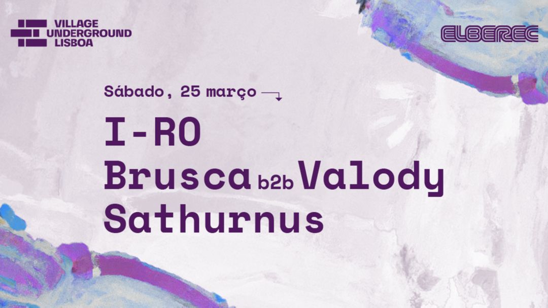 Cartell de l'esdeveniment ELBEREC: I-RO x Brusca b2b Valody x Sathurnus