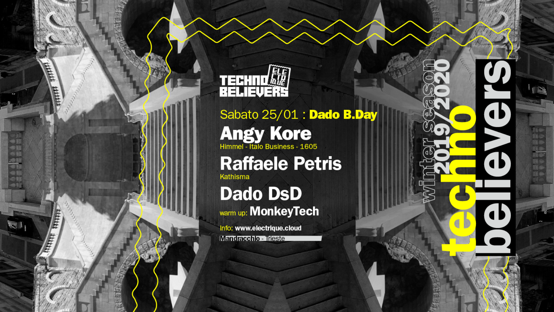 Electrique Techno Believers Dado B-Day - w/ Angy Kore image
