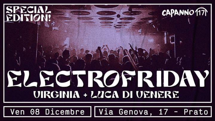 Cover for event: ELECTROFRIDAY w. Luca Di Venere + Virginia - 08.12.23