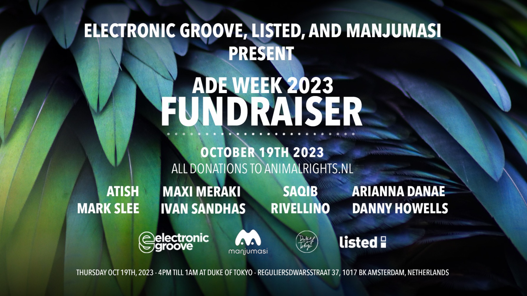 Electronic Groove, Listed, and Manjumasi Unite for ADE Week 2023 Fundraiser  image