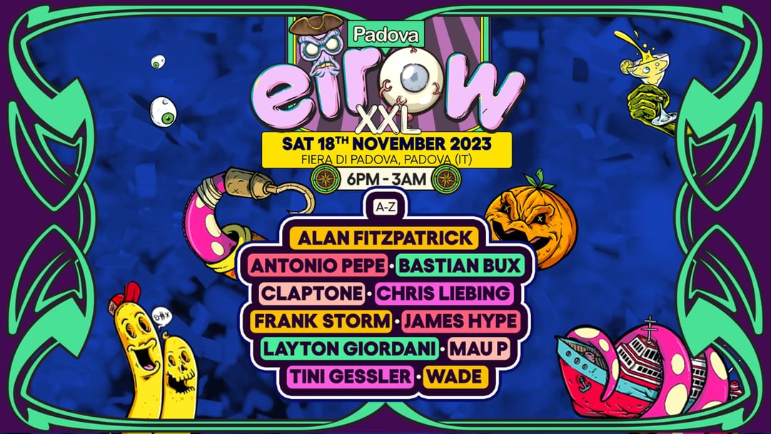 Cartell de l'esdeveniment elrow XXL show - Fiera di Padova