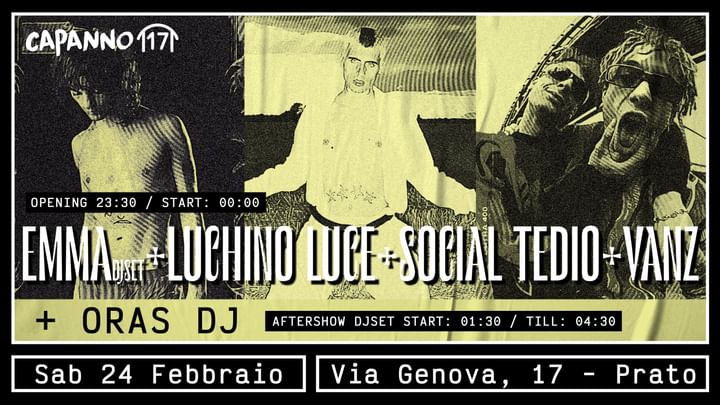 Cover for event: EMMA DjSet (Opening Act: Luchino Luce + Social Tedio + Vanz) + Oras DjSet - 24.02.24