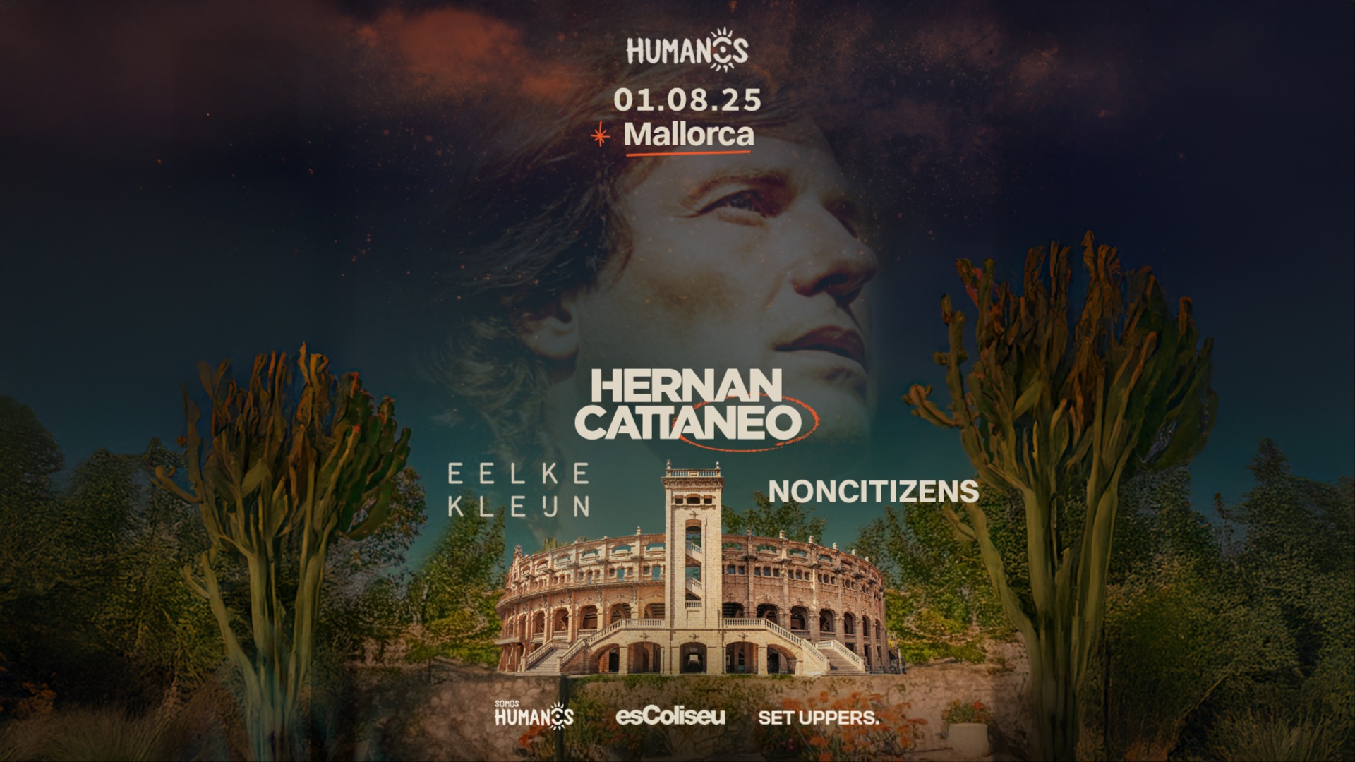 esColiseu presenta: HUMANOS MALLORCA c/ HERNÁN CATTÁNEO, EELKE KLEIJN y NONCITIZENS. image
