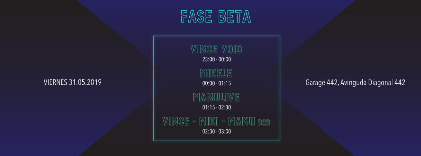 FASE BETA #3 Electroparty w/ Mikele, Manulive & Vince Void image