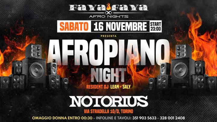 Cover for event: FayaFaya presenta Afropiano night @ Notorius