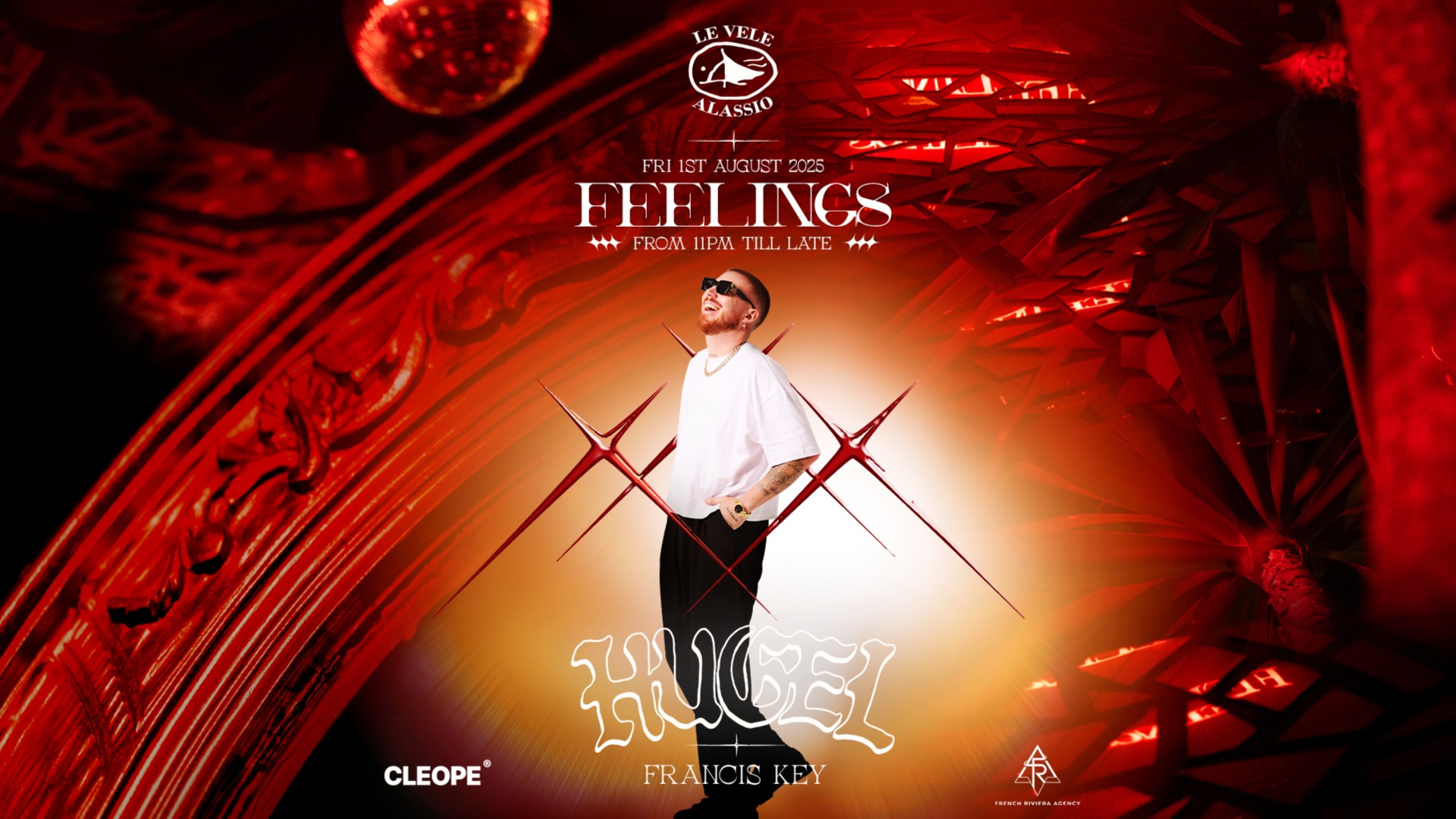 Feelings pres. Hugel at Le Vele Alassio Friday 1st August 2025