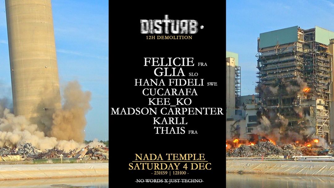 Capa do evento Felicie + Glia | Disturb • 12h Demolition