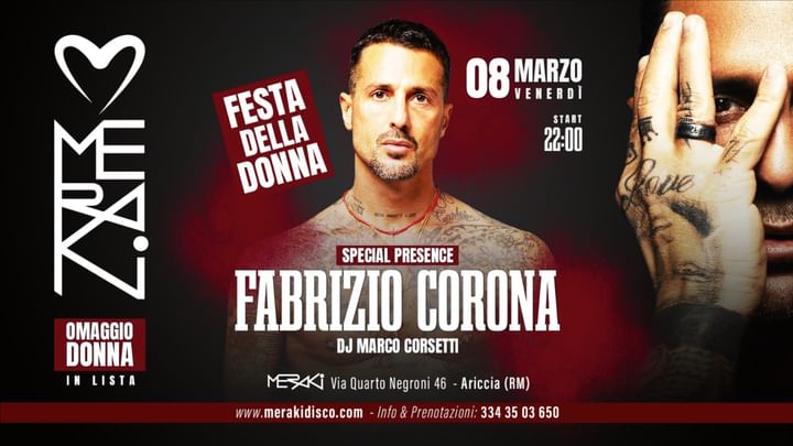 Cover for event: FESTA DELLA DONNA con Fabrizio Corona