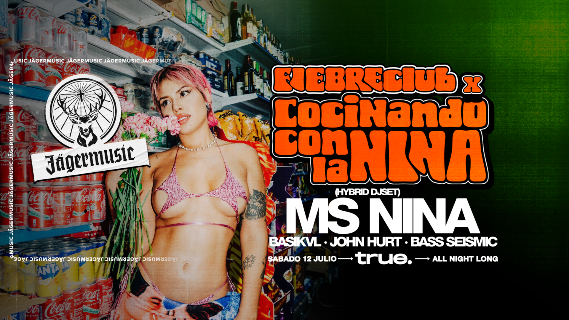 FIEBRE CLUB X COCINANDO CON LA NINA, MS NINA, BASIKVL, JOHN HURT, BASS SEISMIC image