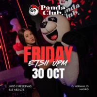 Cartel de Fiesta Etsi Upm Viernes Panda en Panda Club