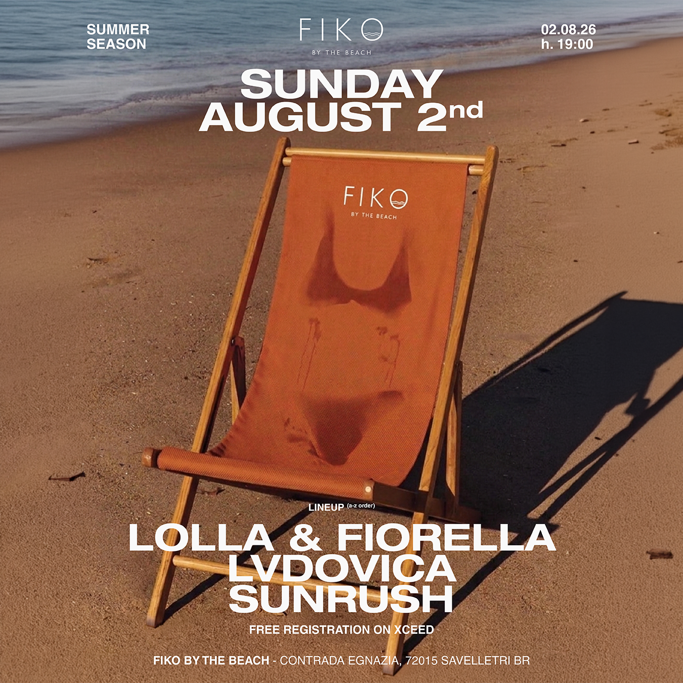 FIKO BY THE BEACH - Sunday 2 August